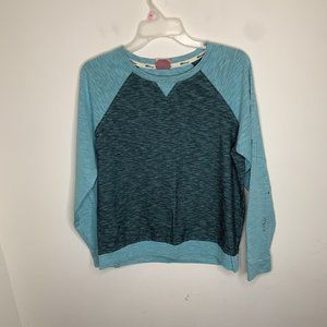 BKE Lounge Womens S Blue/Grey Long Sleeve Shirt